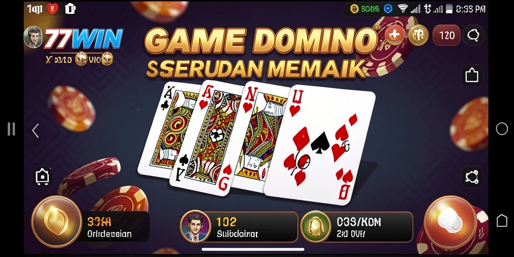 Tampilan seru gameplay 77WIN dalam permainan Domino.
