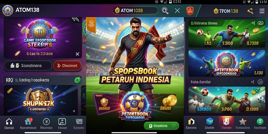 Tampilan gameplay menarik dari ATOM138 yang menunjukkan taruhan olahraga.