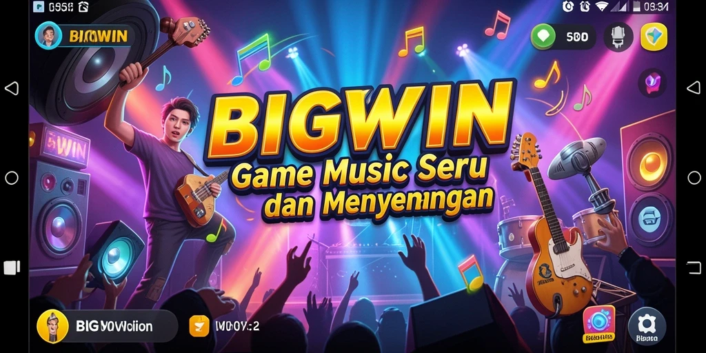 Screenshot gameplay BIGWIN menampilkan keseruan bermain musik.