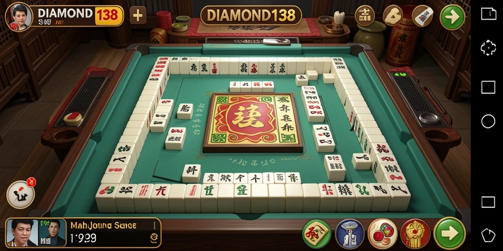 Tangkapan layar dari gameplay menarik DIAMOND138 Mahjong.