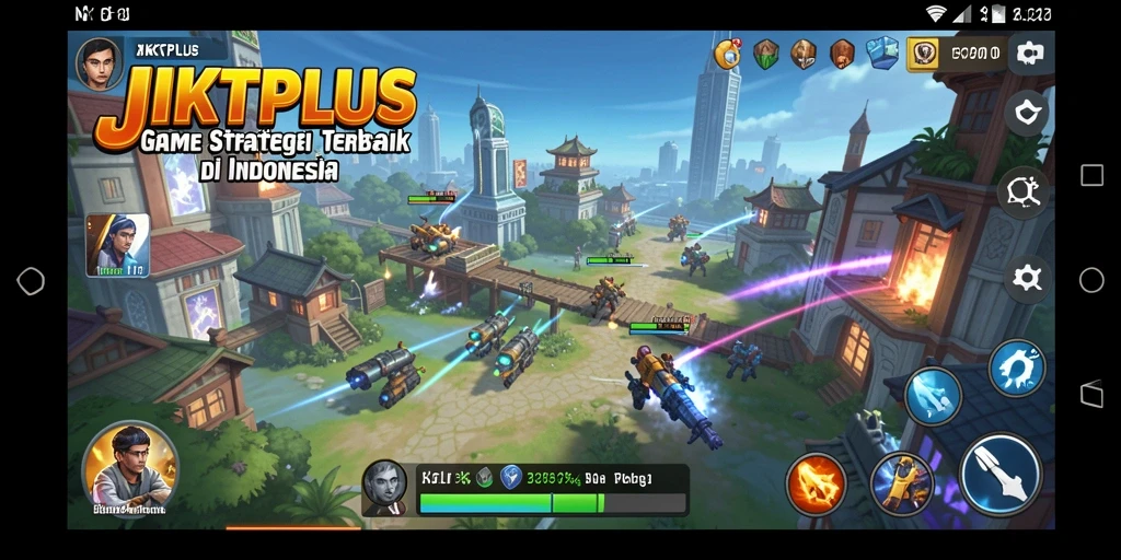 Tampilan gameplay menarik dari JKTPLUS yang menunjukkan pertarungan strategi.
