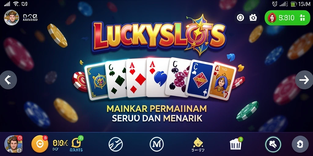 Screenshot gameplay LUCKYSLOTS menampilkan suasana seru permainan Domino.