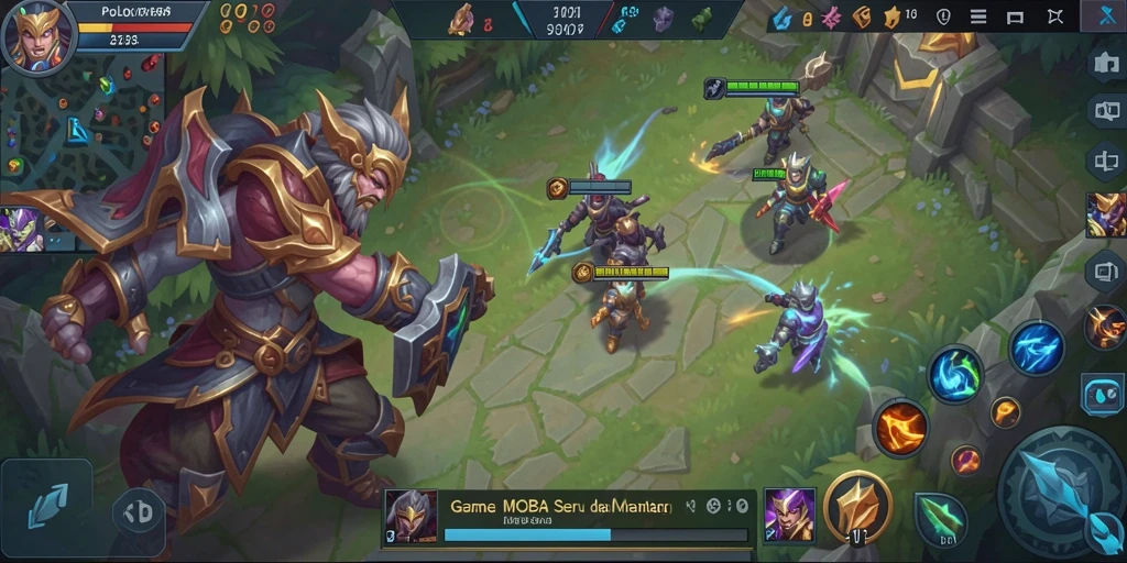 Screenshot gameplay POLO188 yang penuh aksi di arena pertempuran.