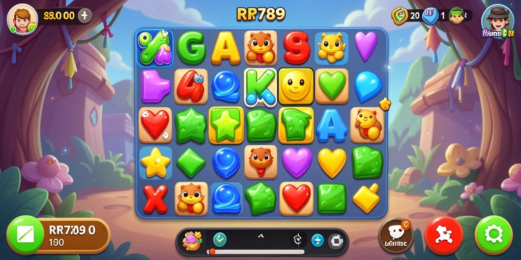 Tampilan gameplay Match-3 yang penuh warna dan seru.