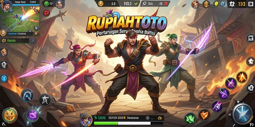 Gameplay mendebarkan dalam RUPIAHTOTO saat karakter bertarung.