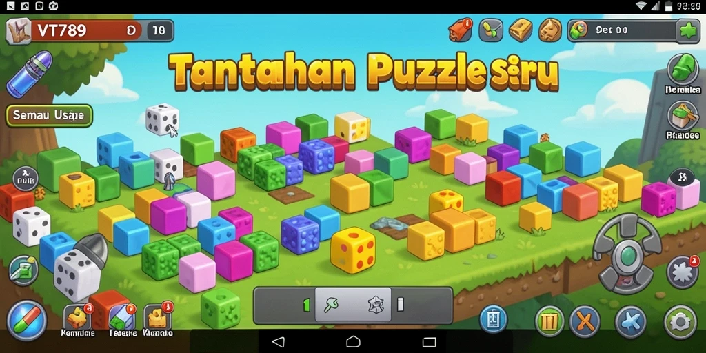 Tangkapan layar utama VT789 menampilkan gameplay puzzle yang menantang dan interaktif.